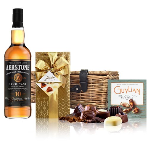 Aerstone Land Cask 10 Year Old Whisky 70cl And Chocolates Hamper